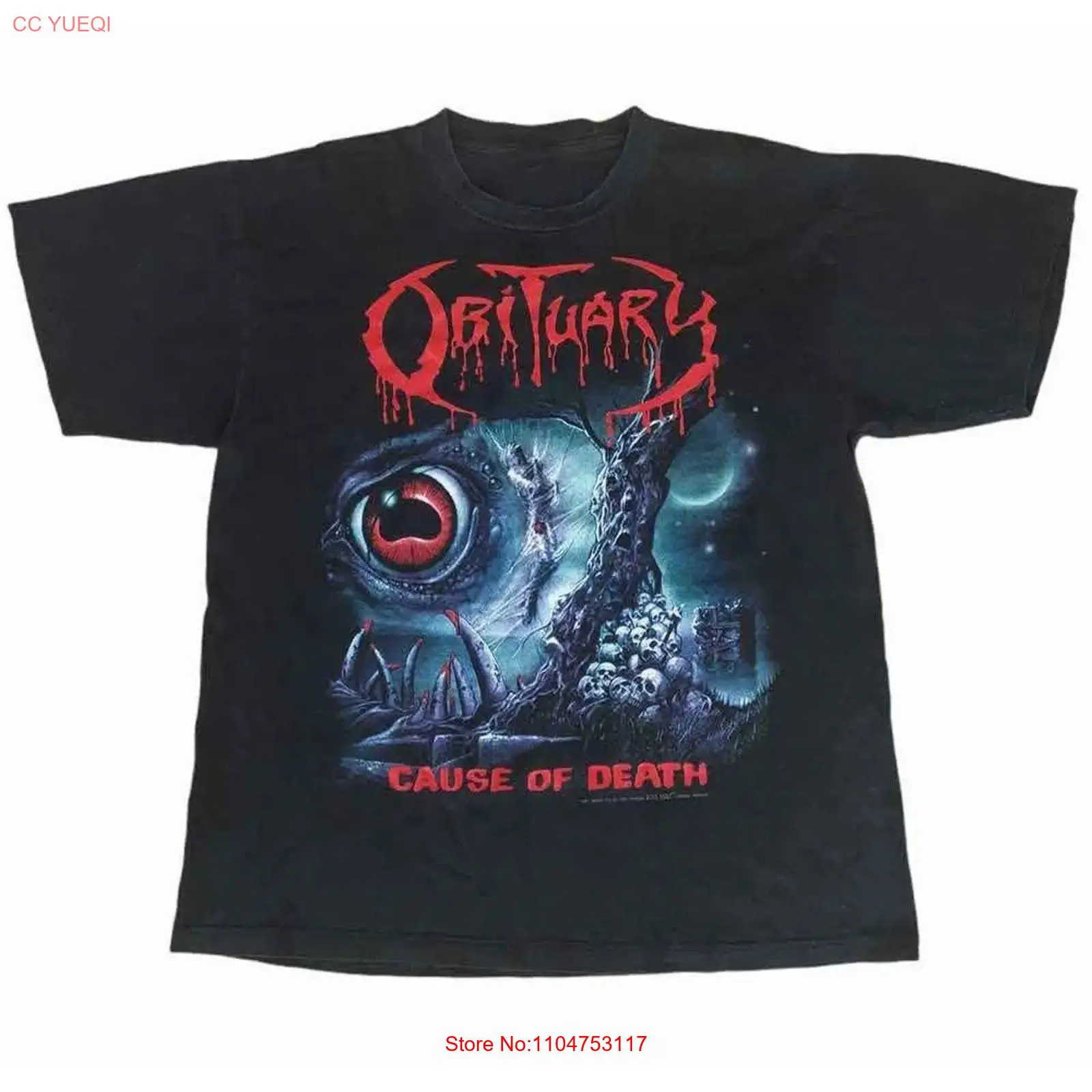 Vintage Fashion Obituaries - Винтажная футболка 90-х годов с изображением