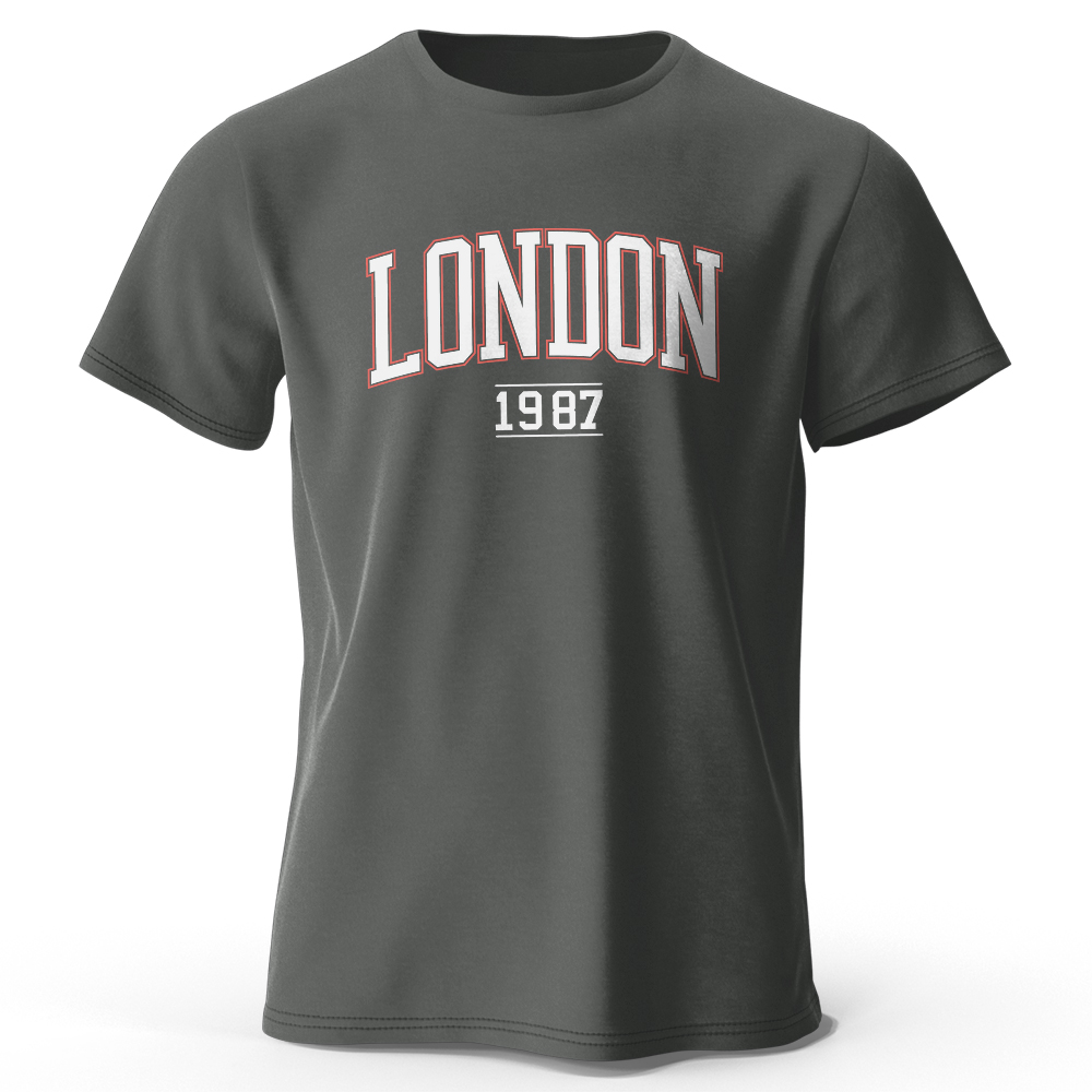 Vintage Fashion London - Мужская винтажная футболка London 1987, спортивные
