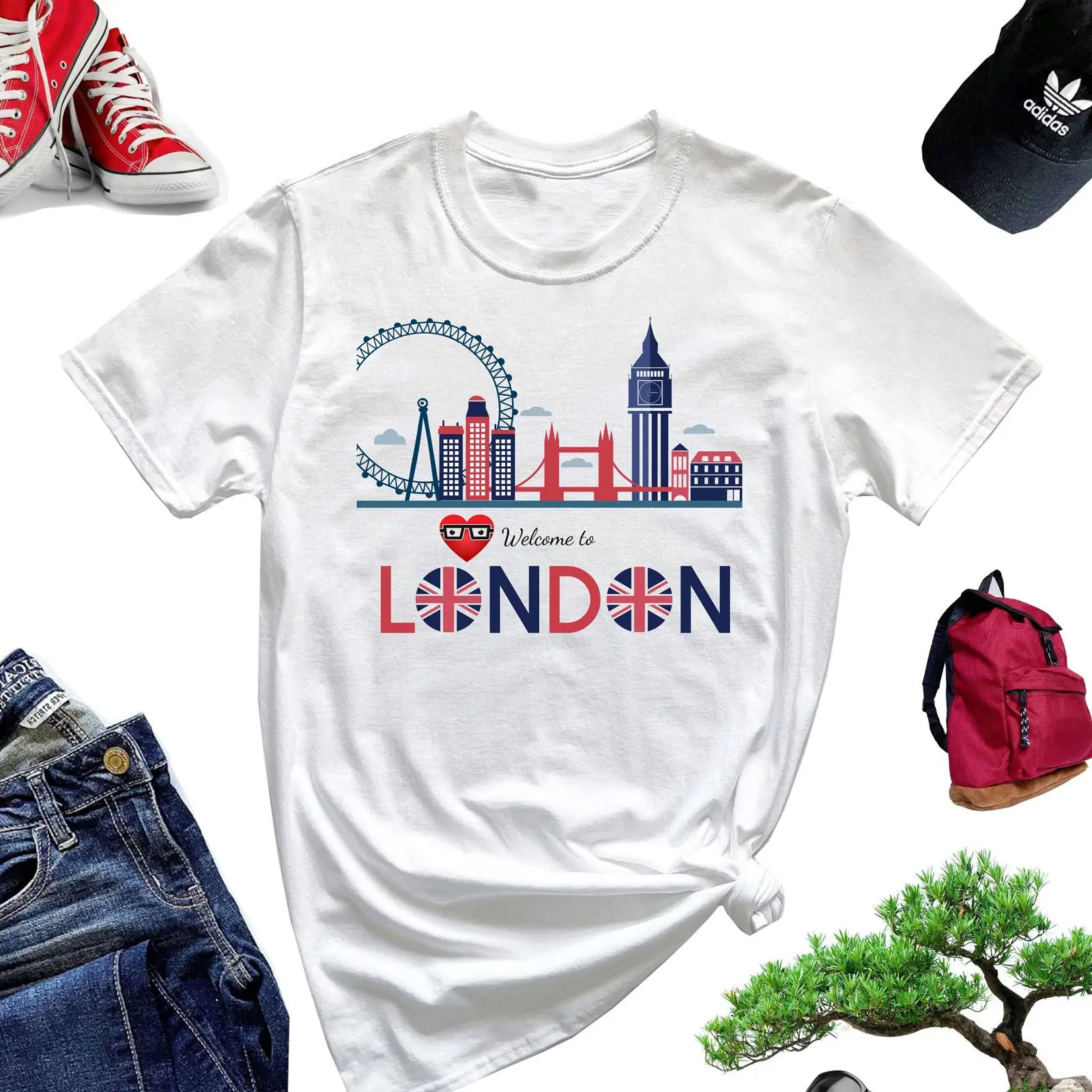 Vintage Fashion London - Футболка Welcome to London, винтажная, с