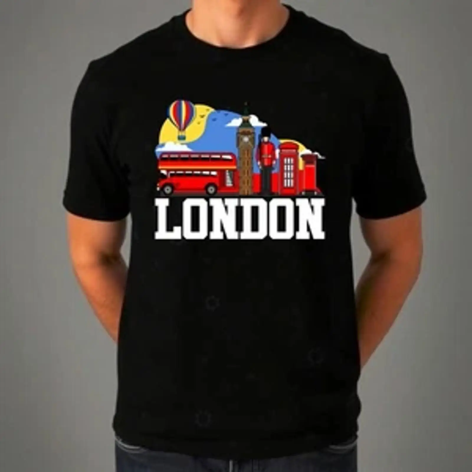 Vintage Fashion London - Футболка с изображением Юнион Джек, Лондон,