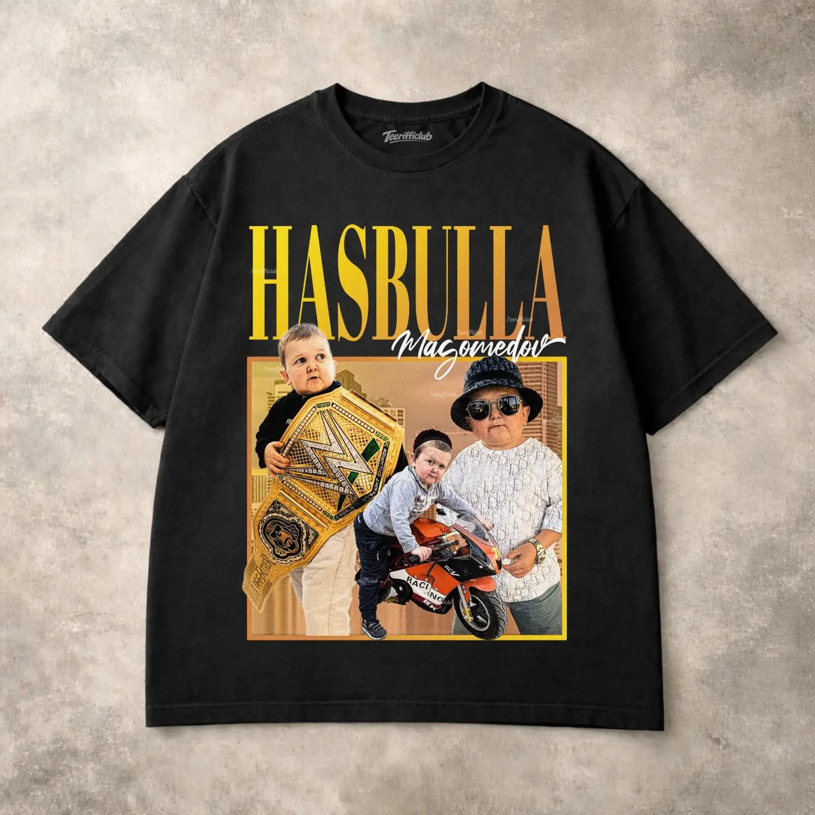 Vintage Fashion Influencers - Футболка Hasbulla: Винтажный топ с эффектом