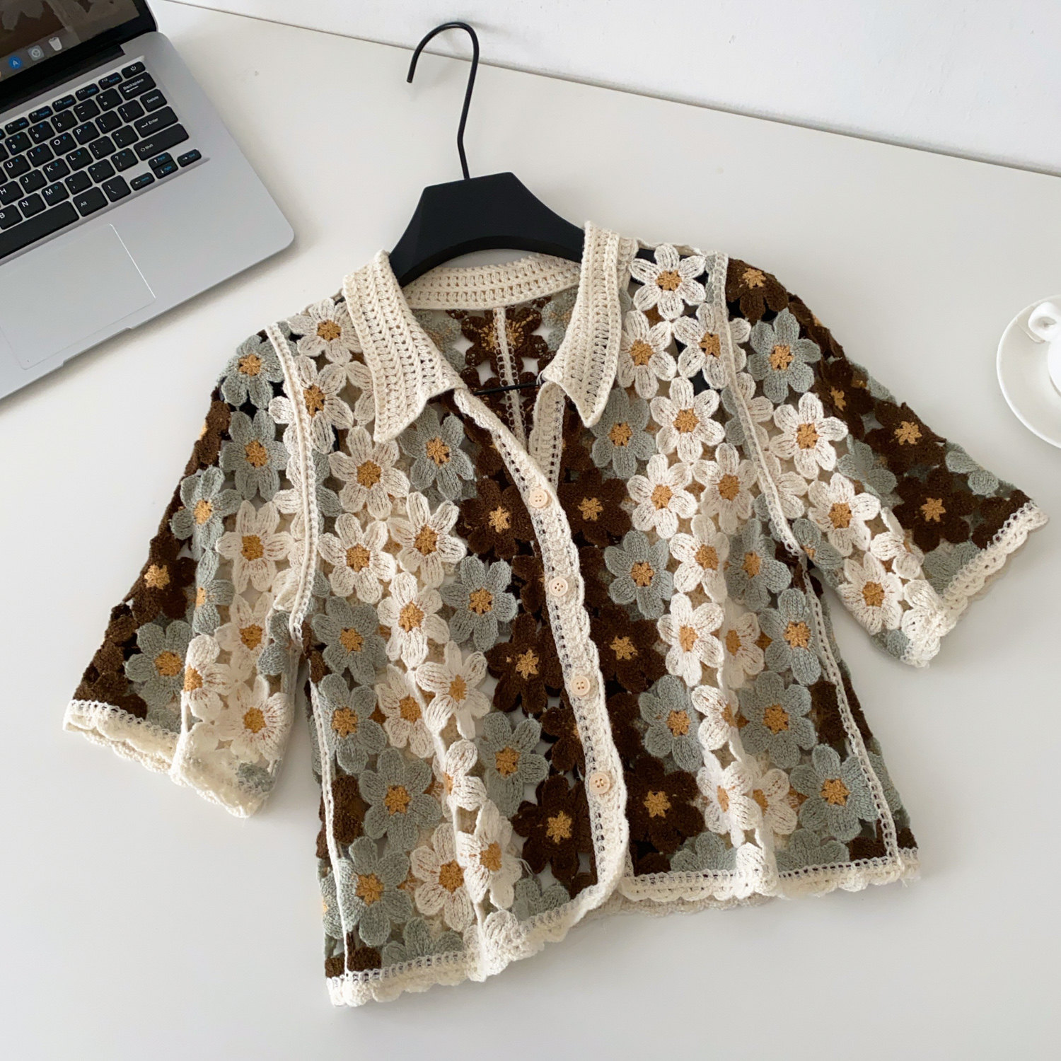 Женский вязаный кардиган с цве – обзор и цена Crochet Top Boho