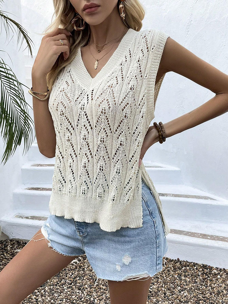 Женский бежевый вязаный крючко – обзор и цена Crochet Top Boho