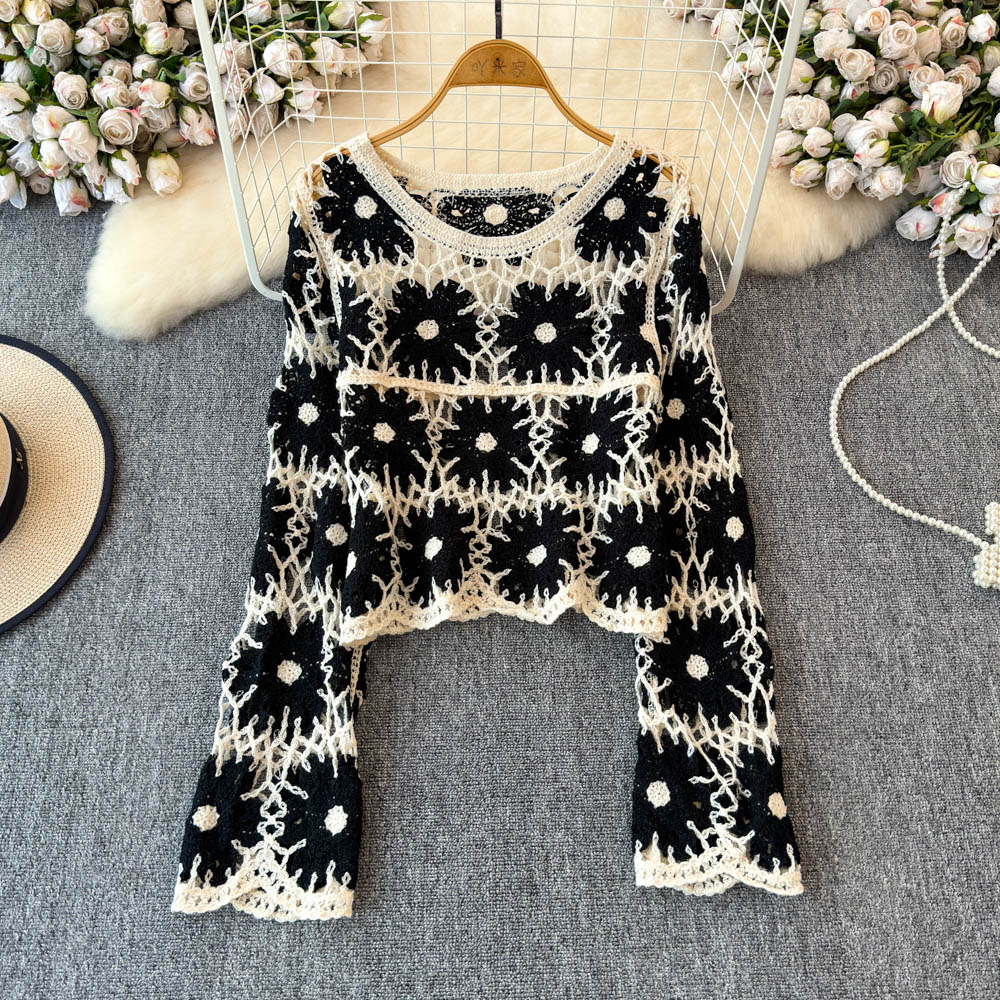 Женский вязаный кроп-топ с цве – обзор и цена Crochet Top Boho